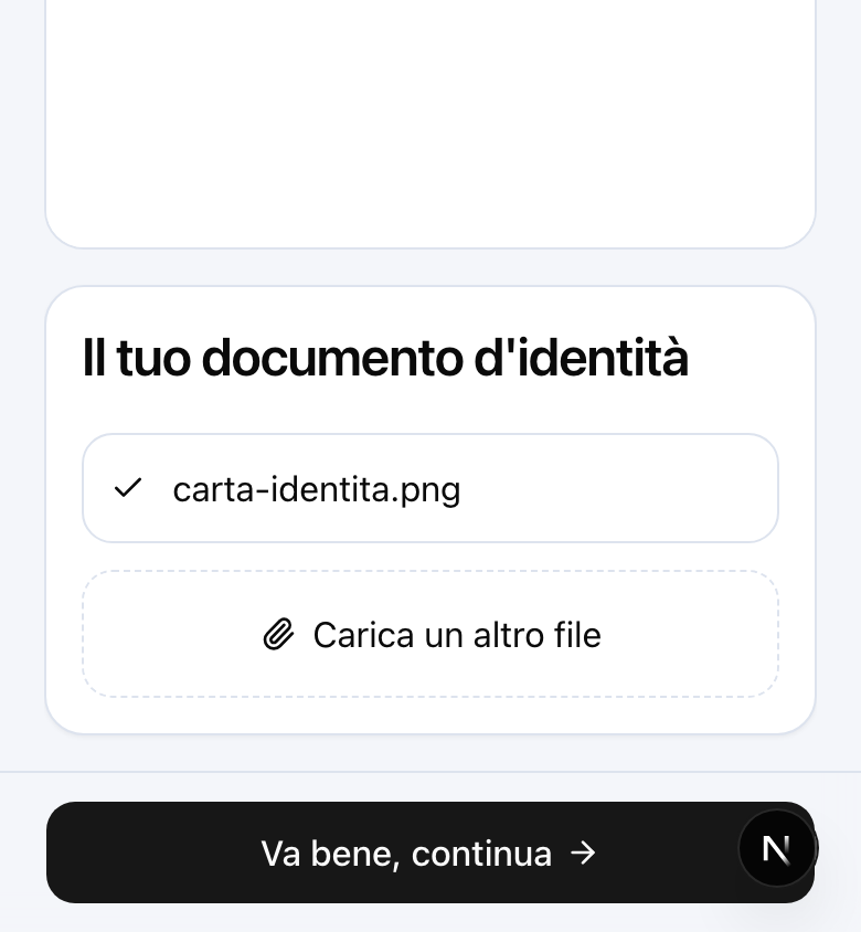 La carta d’identità *resta nel fascicolo*
