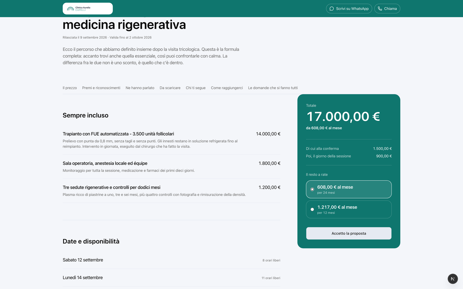 La proposta si apre *da un collegamento*